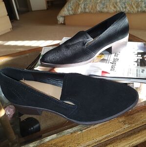Crown Vintage Black Women's Suede Loafers Sz 7.5